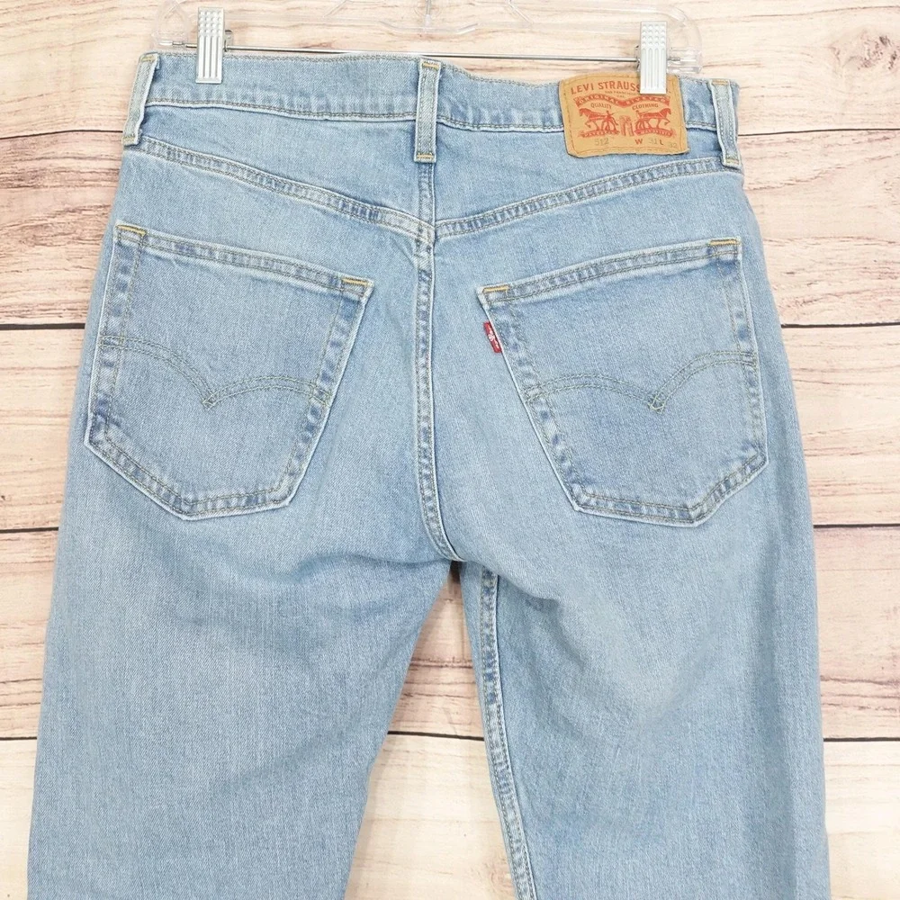 Levis 512 Jeans Mens 31x32 Blue Light Wash Slim Taper Stretch Denim Pants